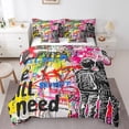 thumbnail image 1 of YST Graffiti Culture 7-Piece Bedding Comforter Set, Polyester, King, 7 Count, 1 of 5