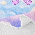 thumbnail image 5 of Erosebridal Cartoon Animal Unicorn Bed Spread Queen For Kids,Kawaii Rainbow Stars Queen Coverlet Set,3 Pieces, 5 of 7