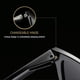 thumbnail image 3 of Gafas de sol Joopin negras polarizadas con protección UV400 cuadradas, 3 of 6