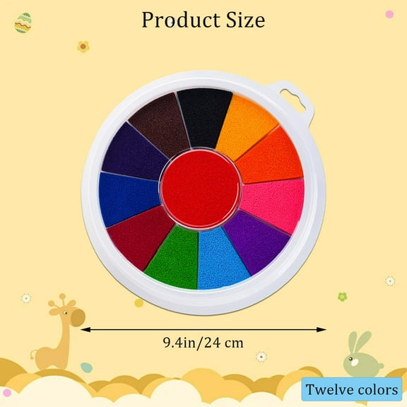 12 Colors Ink Pads for Kids - Handprint Footprint Size Rainbow Stamps Pad, Safe & Washable Ink Pad for Fingerprint Painting Card Making Stamp Crafting, Kids Birthday Gifts and Classroom Must Haves