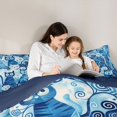 thumbnail image 4 of Manfei Cartoon Cat Full Size Comforter Sets, Hippie Spiral Stripes Bedding Comforter Set, Blue, Blue Reversible, 3-Piece, 1 Comforter and 2 Pillowcases, 4 of 7