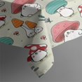 thumbnail image 3 of Colorful Mushroom Cartoon Light Green Pattern Rectangle Tablecloth 60"x84",Waterproof Polyester Rectangle Table Cloth, Wipeable Spillproof Polyester Tablecloth for Dining, Camping, Indoor and Outdoor, 3 of 5