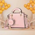 thumbnail image 2 of Women's Shoulder Handbags Solid Color PU Leather Shoulder Messenger Bag for Shopping Traveling, 2 of 5