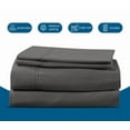 thumbnail image 5 of 4-Piece Full Sleeper Sofa Sheet Set, 100% Egyptian Cotton, 1000 Thread Count, Fits 5" Deep Pull-Out Couch Mattress (54" x 72") - Dark Grey Solid, 5 of 5
