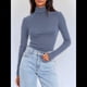 thumbnail image 5 of Camisetas de Larga para Mujer, Ropa Interior Térmica Básica de Otoño, Ropa de Invierno Azul Mar M, 5 of 10