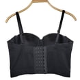 thumbnail image 6 of Mceream Corset Tops for Women Plus Size with Strap Push up Bustier Lingerie Going Out Pu Leather Bustier Club Top Black L, 6 of 9