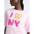 thumbnail image 5 of Scoop Women’s and Women’s Plus Cotton Cropped New York Graphic Tee, Sizes XS-4X, 5 of 6