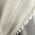 thumbnail image 4 of 1 Panel Boho Curtains for Bedroom Living Room Country Farmhouse Cotton Linen Window Curtain Panels Embroidery Striped Bohemian Tassel Draperies (63"L x 59"W), 4 of 8