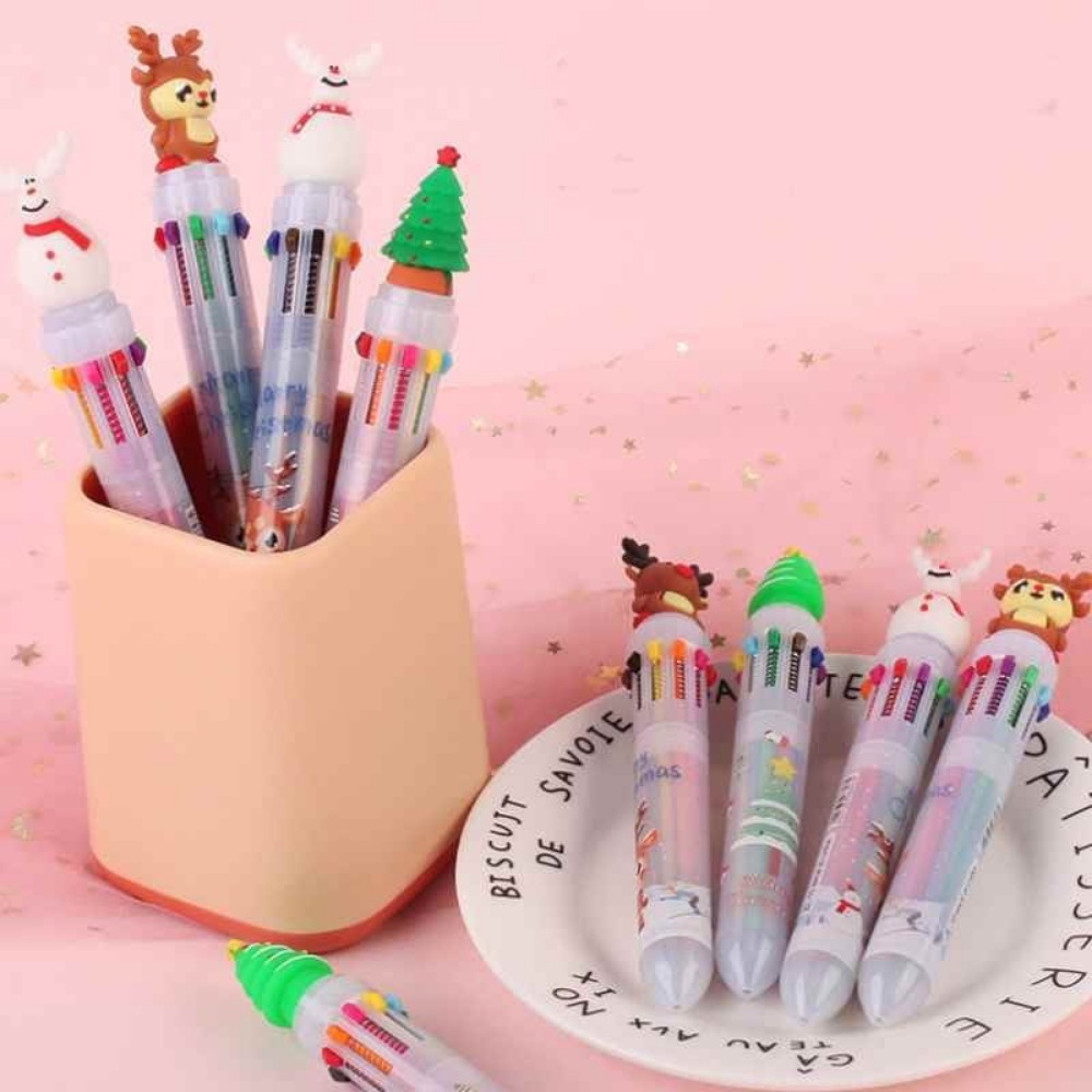 18Pcs Festive Cartoon Pen Set: Random Styles with Colored Ink, Perfect for Students, Teachers, & Gift-Giving