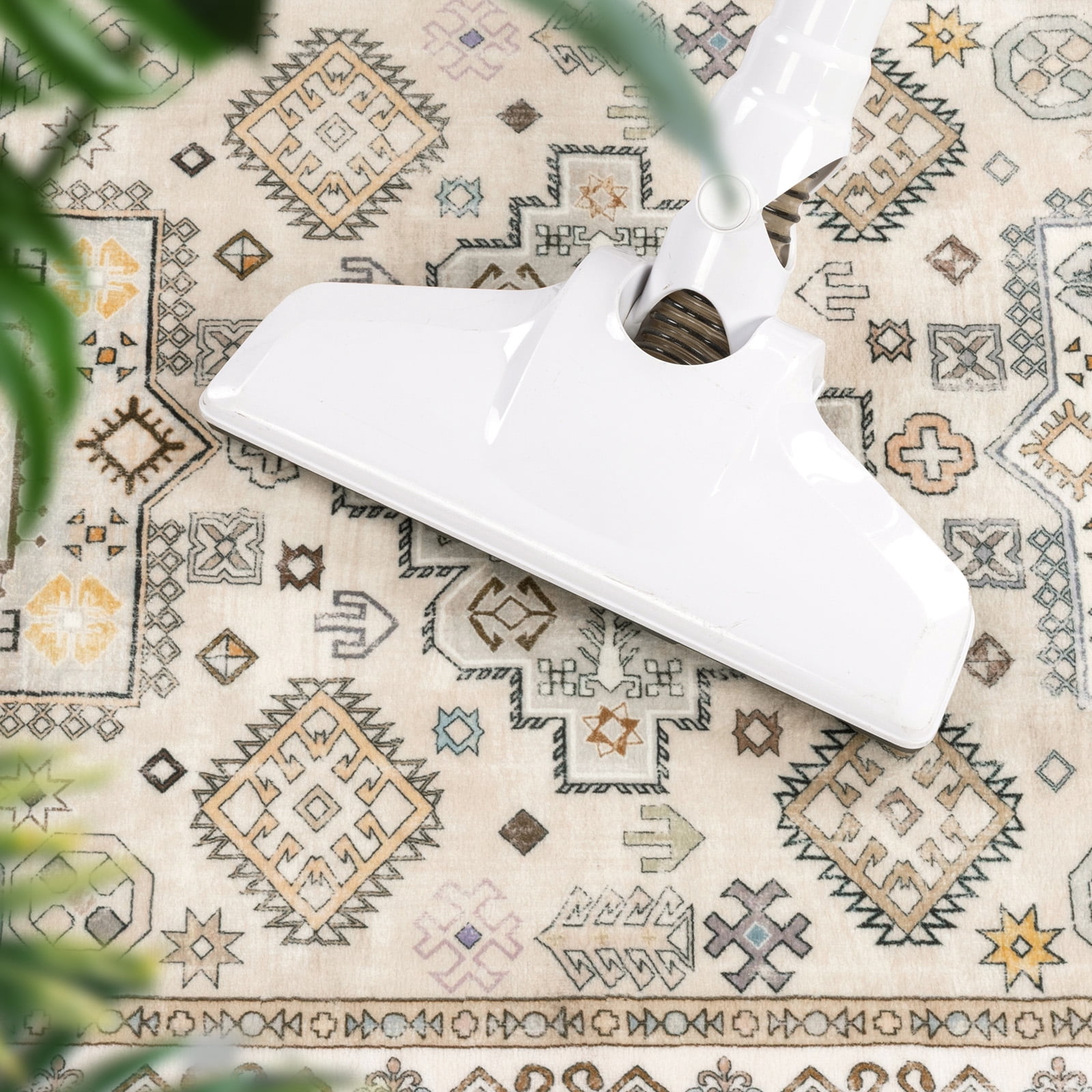 MeyJey 2'x6' Oriental Vintage Runner Rug for Hallways, Non-Slip Machine Washable Area Rug for Bedroom/Living/Dining/Laundry Room Carpet, Beige