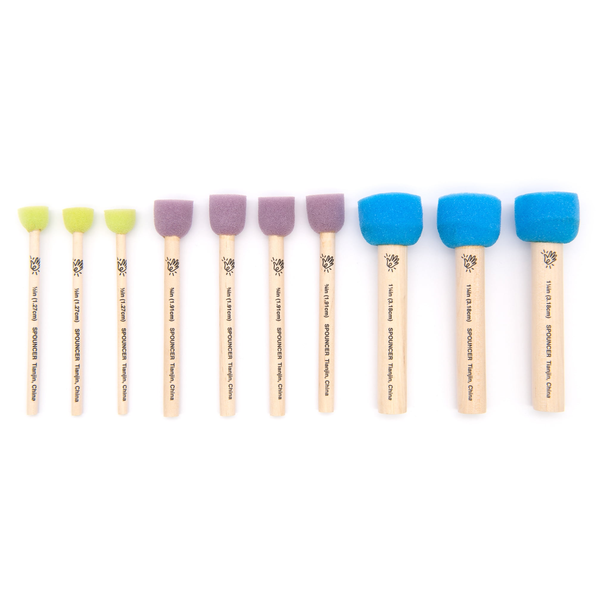 Hello Hobby Foam Multi-Color Spouncers Art and Craft Variety 10pc Set