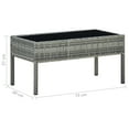 thumbnail image 4 of vidaXL Garden Table Grey 75x40x37 cm Poly Rattan, 4 of 4