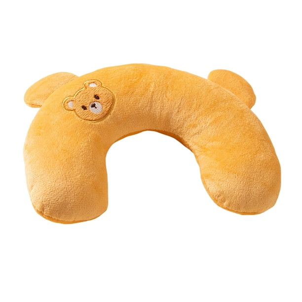 Almohada para gatos, suministros para mascotas, lavable a máquina, linda almohada para el cuello de perro, almohada para animales Oso café