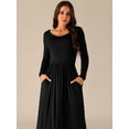 thumbnail image 3 of DARING DIVA Long Sleeve Round Neck Midi Dress M Black, 3 of 5