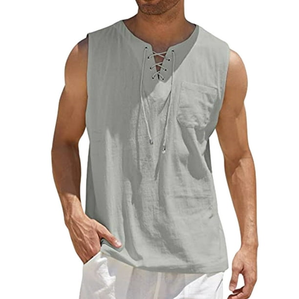 Camiseta Sin Mangas Para Hombre Camiseta Sin Mangas Denim Para