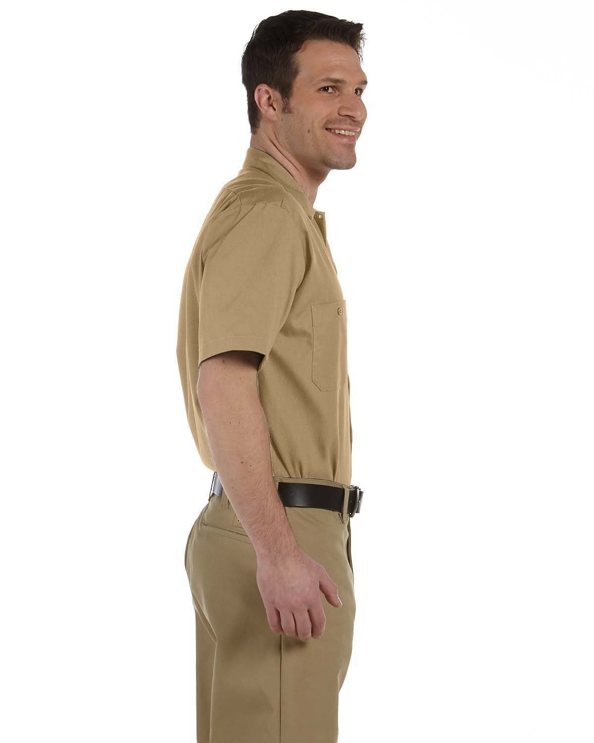 Dickies Men's Industrial Short Sleeve Work Shirt Desert Sand L