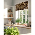 thumbnail image 3 of Fashion Wild Animal Valances for Windows Retro Brown Leopard Print Valance Rod Pocket Light Filtering Short Window Treatments Curtains for Kitchen Bathroom Living Room Bedroom, 1 Panel, 42 x 18 Inch, 3 of 7