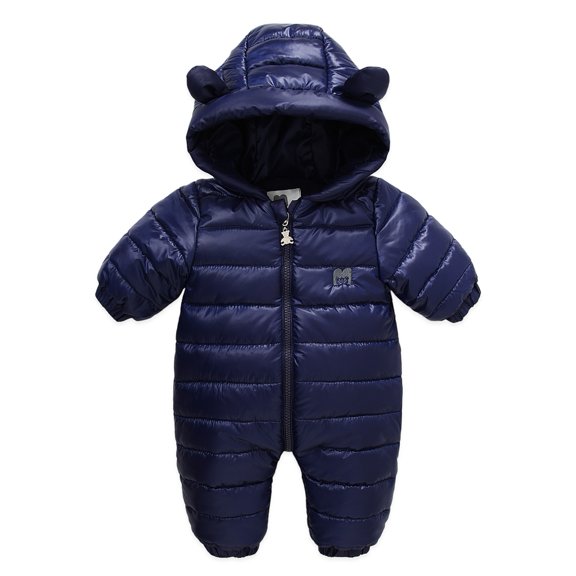 GYRATEDREAM Baby Snowsuit Winter Coat Warm Hoodie Romper Cute Infant Bear Suit Jumpsuit Hooded Jacket for Boys Girls, 12-18M
