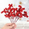 thumbnail image 4 of 10pcs Artificial Berry Stems Christmas Berry Picks Decor Berries Branches-Red, 4 of 8