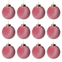 Velvet Ornaments for Christmas Tree Decorations - Carmine Xmas Ball Ornament for Indoor Holiday Decor - Shatterproof Christmas Bulbs Ornaments 80mm 3.15inch - Pack of 12