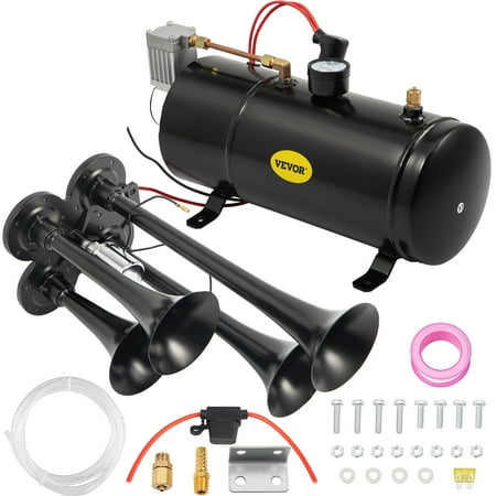 VEVORbrand Nice Train Horn Kit 12V 4 Trumpet W/150PSI Air Compressor Complete System Top1