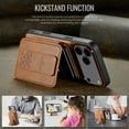 thumbnail image 6 of Wallet Case for iPhone 17 Pro Max, Removable Magnetic Back Cover Compatible with MagSafe, Premium PU Leather Slim Shockproof Phone Case with Detachable Card Holder Kickstand,Brown, 6 of 12