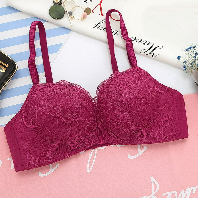 Front Closure Bras Lace Underwear Bralette Breathable Push Up Brassiere  Without Underwire 40a 