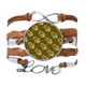 thumbnail image 1 of Pulsera de cuero Negro trenzado Unbranded Sello de micrófono patrón de transmisión, 1 of 3