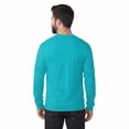 thumbnail image 4 of Hanes Essential-T Men's Long Sleeve T-Shirt | Soft Crew Neck 100 Cotton Tee, Athletic Teal, M, 5 oz, 4 of 5