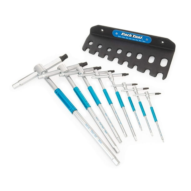 Juego de llaves hexagonales Park Tool THH-1 con mango deslizante en T, color plateado