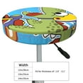 thumbnail image 4 of Naloa Dinosaur Riding a Motorcycle Round Bar Stool Cushion Cover 12-14 inch, Fits Kitchen, Office, Restaurant Chairs - 14 inch, 4 of 7