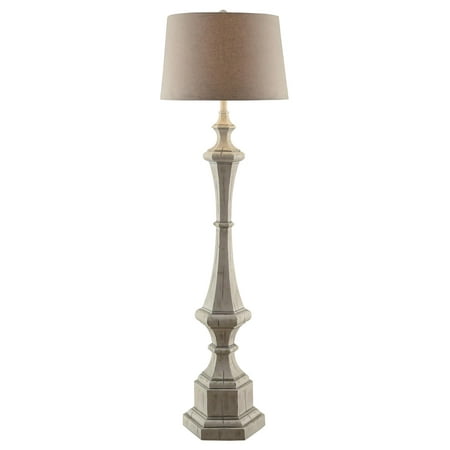 - Wooden Column 61.5-Inch Floor Lamp, White Wash