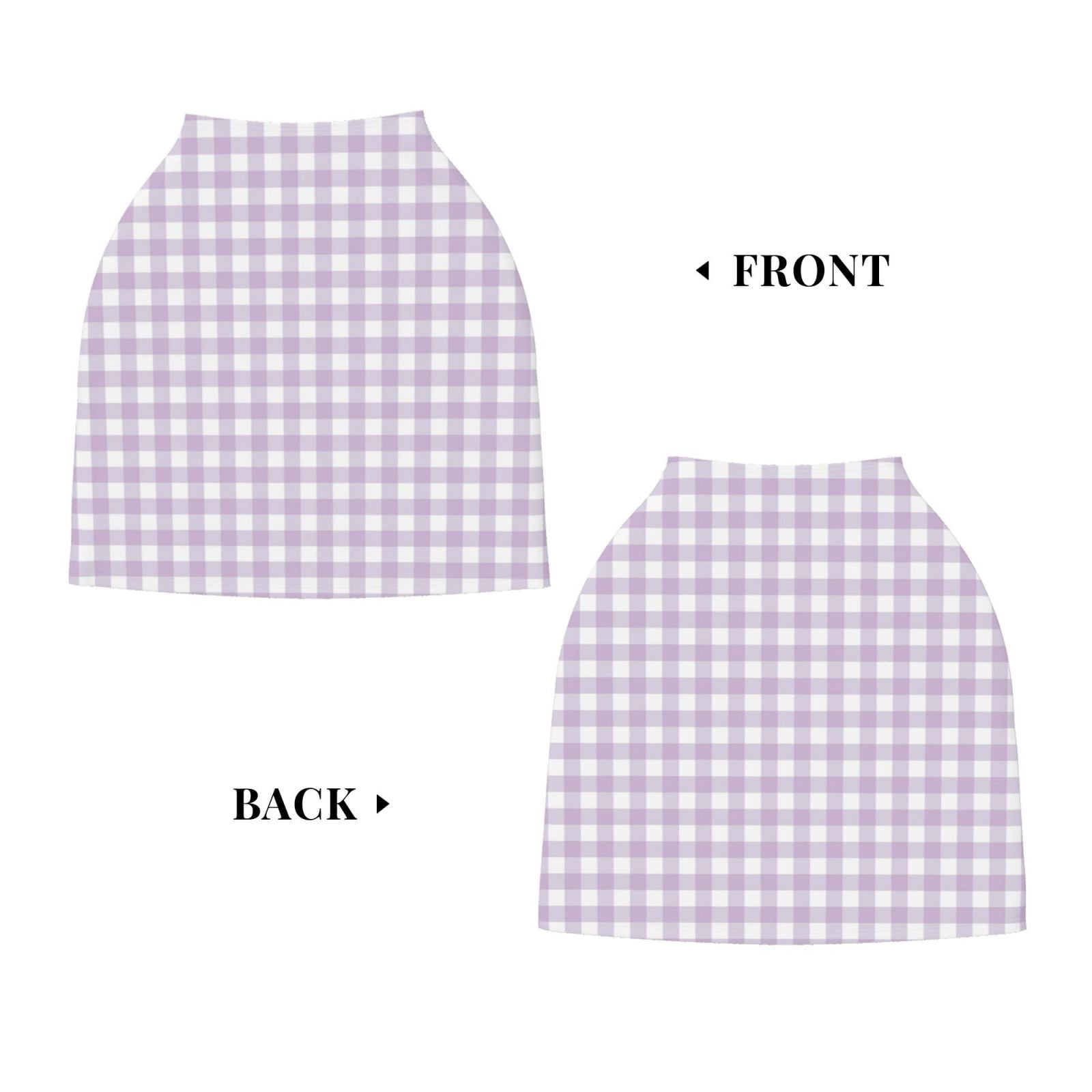 Fotbe Purple Checkboard Pattern Car Seat Covers for Babies, Nursing Breastfeeding Cover Infant Carseat Canopy, Soft Stretchy Carrier Cover