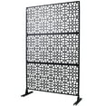 thumbnail image 3 of Gzxs Metal Outdoor Privacy Screen with Stand, 76" H x 48" W Freestanding Decorative Privacy Screen Fence Panels for Outside Patio Garden Backyard, Black, 3 of 9