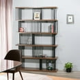 thumbnail image 4 of DAVEE Modern & Contemporary Antique Wood 5-tier Bookcase - 72.64*47.24*11.81 inches, 4 of 5