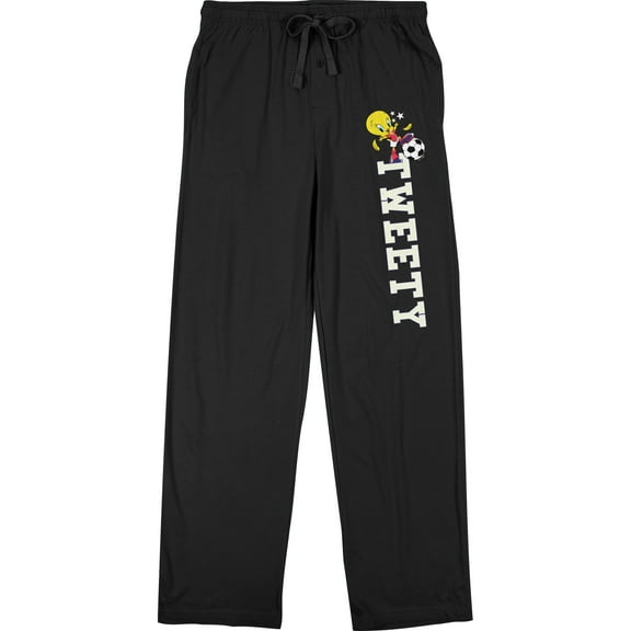 Looney Tunes Soccer Frenzy, Tweety on Black Adult Sleep pant-XS