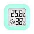 thumbnail image 1 of Mistaha Mini Digital Hygrometer Thermometer with High Accuracy Sensor and Smiley Face Button Cell Battery - Indoor Temperature Humidity Monitor Green, 1 of 6