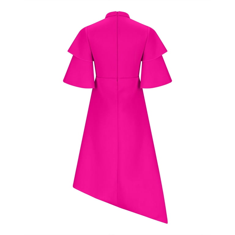 hot pink formal dresses cheap ZAPAKA Women Sequin Prom Dress Hot Pink Strapless Mermaid Party Dress with Slit, Fuchsia / US24W