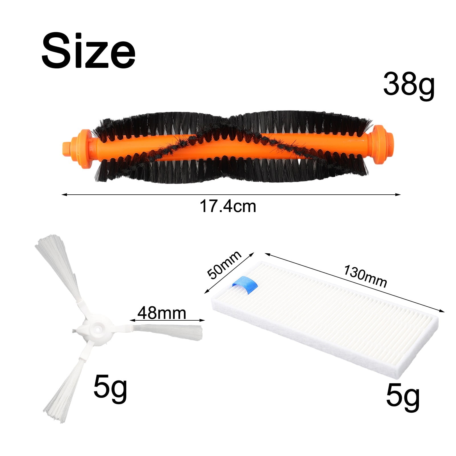 Kit Pièces Rechange Aspirateur - 1 Brosse Principale, 10 Brosses Latérales, 5 Filtres - Pour Série X-Plorer 20/40/45/50