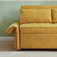 thumbnail image 4 of Sleeper Loveseat Couch with Pull-Out Bed, Convertible Sofa Bed with Adjustable Armrests, 2 Seat Chaise Chair with 2 Pillows, Yellow, 4 of 7