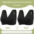 thumbnail image 2 of Hxshgdsn Front Button Convenient Bras Full Coverage Comfortable Buckle Corset Everyday Sleep Cotton Sports Tank Tops Bras For Women 2PC,Black 1,44B, 2 of 3