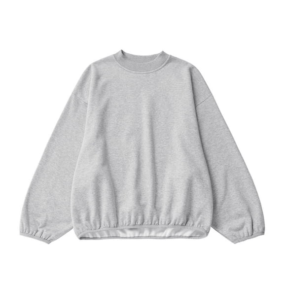 Women's Solid Sweatshirt Baggy Fashion Hoodies Crewneck Drop Shoulder Sleeve Pullover