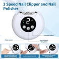 thumbnail image 4 of Electric Nail Clipper, 2 in 1 Cutting and Grinding Automatic Nail Clipper, 3 Speed Nail Trimmer with LED Light and Nail Chip Memory, Electric Nail Cli, 4 of 5