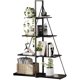 thumbnail image 1 of Qinaqin 4 Niveles Ladder Bookshelf a-Shaped Corner Estante Soporte Free de Profundidad Pie Bookcase Almacenamiento Rack Organizador con Steel Frame para Oficina en Casa Living Sala Kitchen Negro, 1 of 7