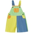 thumbnail image 3 of LJEFF Kids Color Block Overalls Shorts, Breathable Summer Casual Adjustable Straps Summer Toddler Jumpsuit Blue Size 3 T, 3 of 6