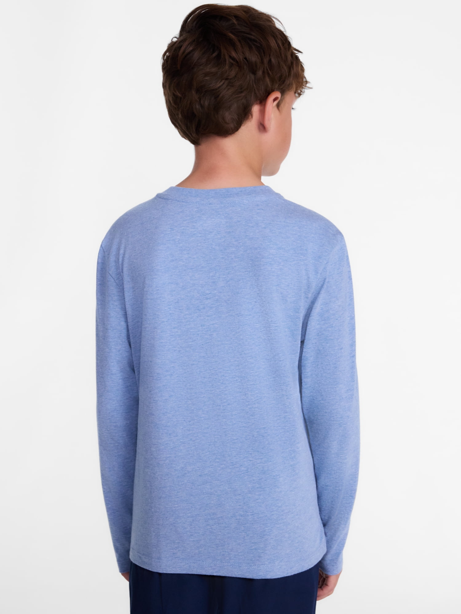 Wonder Nation Boys Henley Shirt with Long Sleeves, Sizes 4-18