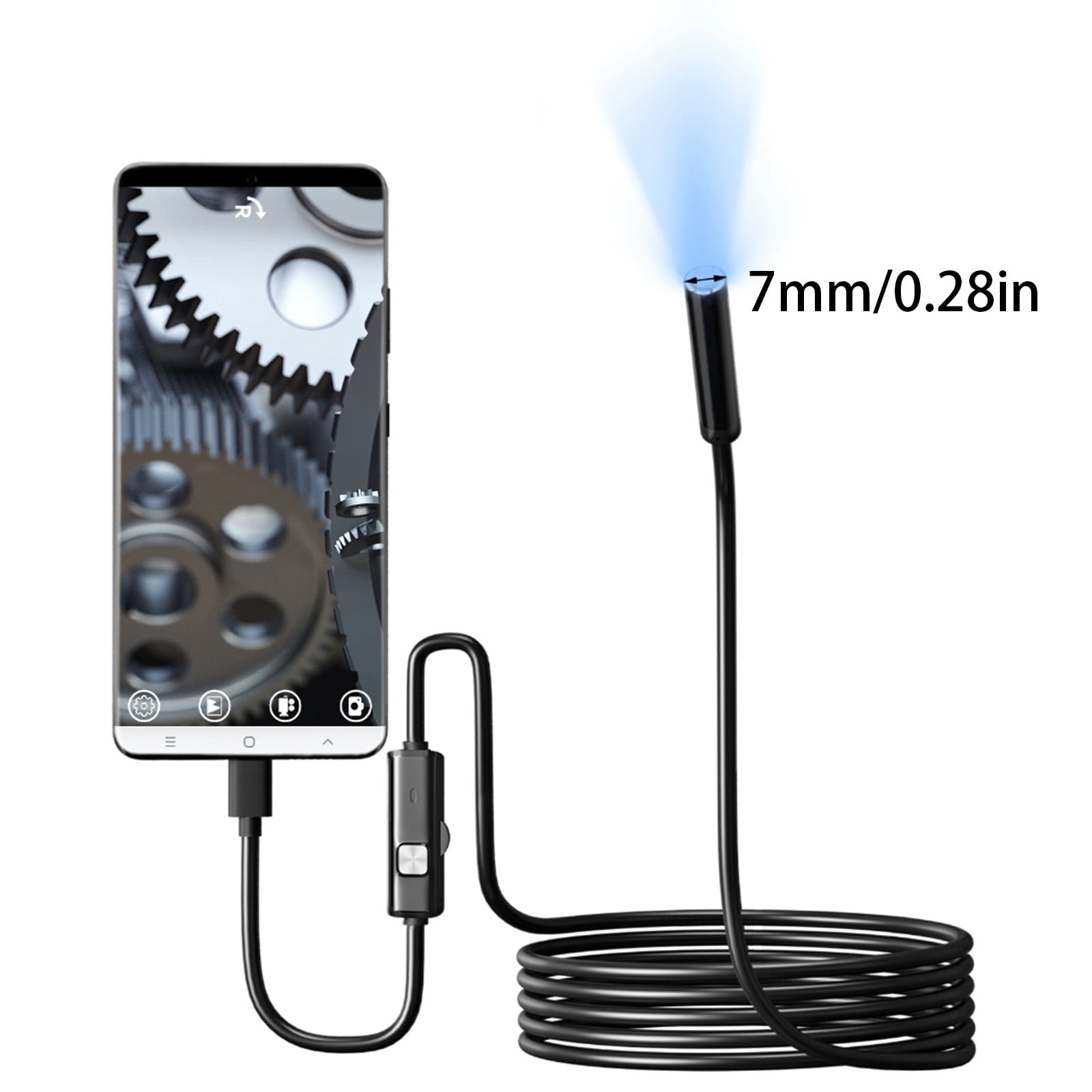 Endoscope Camera with 6 LED Light,Borescope Inspection Cameras Waterproof Snake Cameras for Cellphone PC