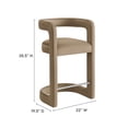 thumbnail image 3 of Modway Winslow 27"H Performance Velvet Upholstered Counter Stool in Taupe, 3 of 9
