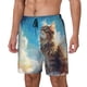 thumbnail image 1 of Balery Blue Sky Winged Cat Bañador para hombre, shorts de playa de secado rápido con entrepierna y forro de compresión-Large, 1 of 6