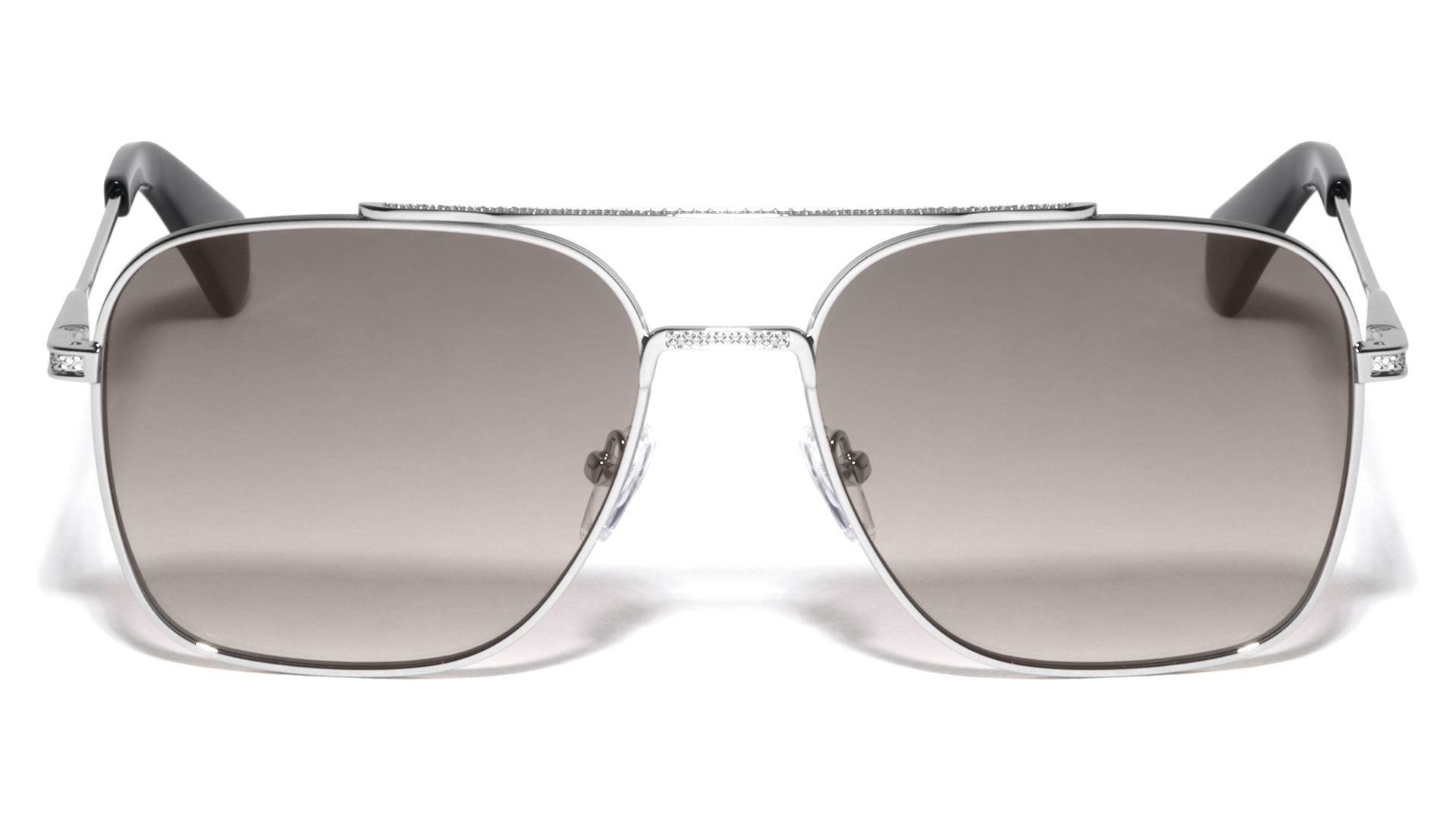 GLASS Lens Premium Square Pilot Metal Frame Sunglasses For Men Or Women UV400